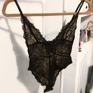 Black lace body suit